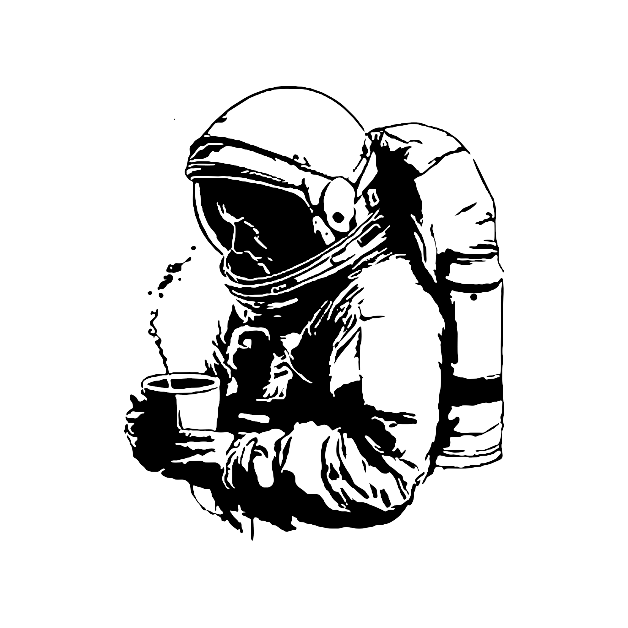 Astronaut mit Kaffee